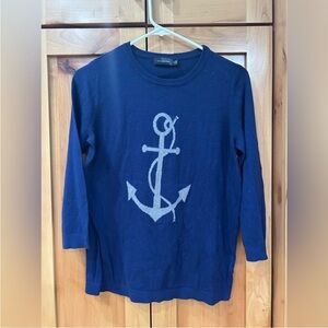 The limited Navy Blue Anchor cardigan sweater nautical preppy Medium M